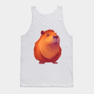 Cute Cartoon Capybara Illustration with friendly smiling face Tank Top